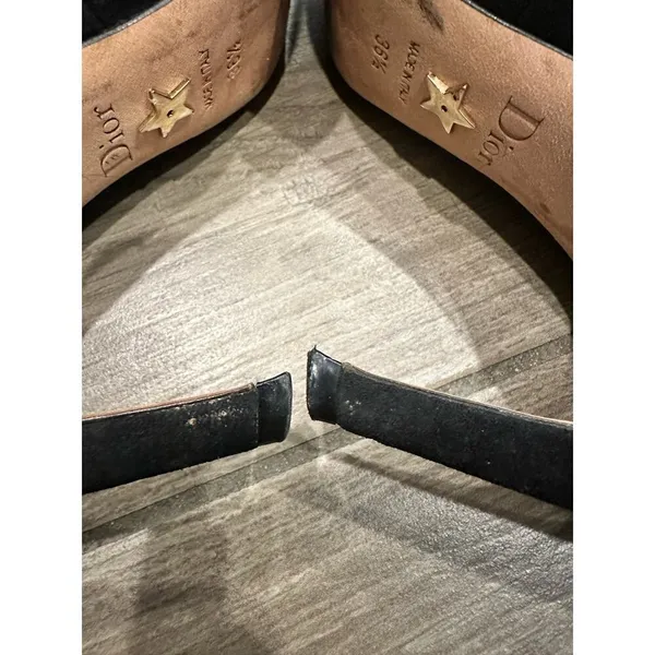 Christian Dior Bee Accent Suede Slingback Pumps size 36.5 - Image 9