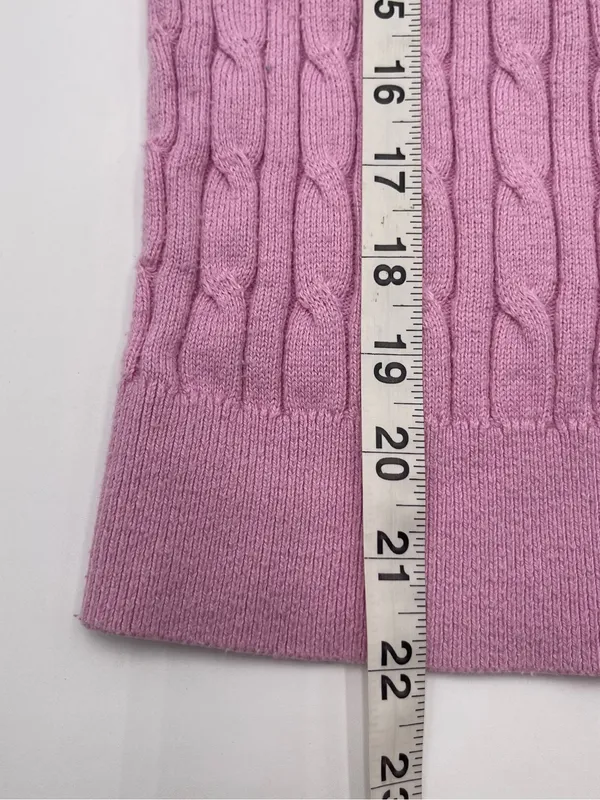 Vtg Y2k 2000s Abercrombie & Fitch Pink Cable Knit Crewneck Sweater Womens Sz Med - Image 10