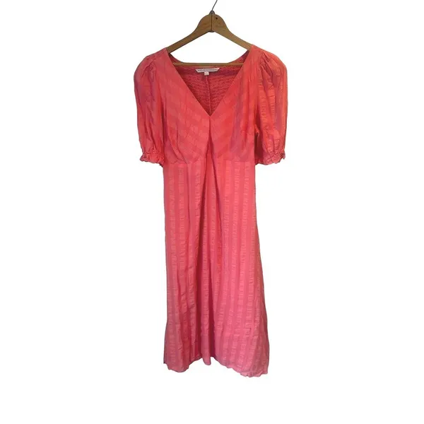 The Nines by HATCH Midi Dress Womens XS Pink Maternity Smocked Boho Cottage - Image 2