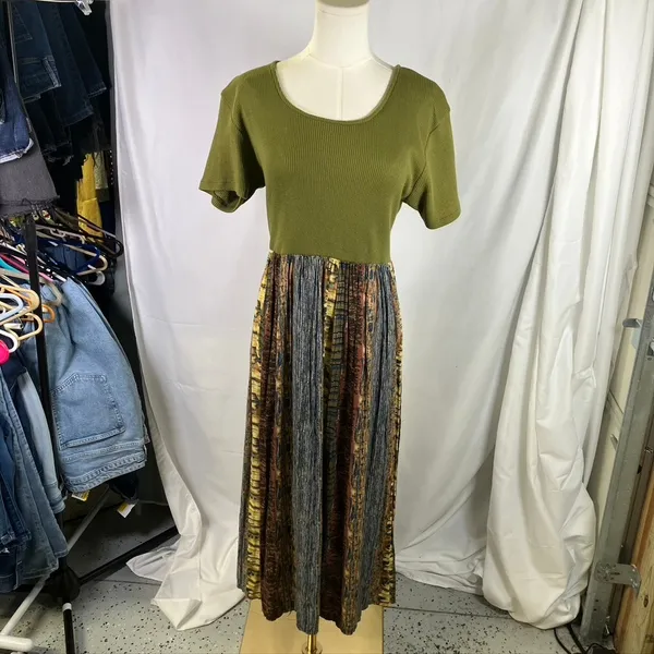 Premier International Dress Womens S Green Brown Abstract Print‎ Maxi Casual - Image 16