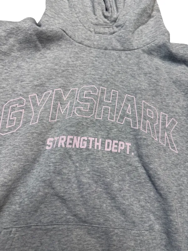 ✨‎ GYMSHARK Strength Dept Hoodie Pullover Gray Logo Women’s S ✨ - Image 2