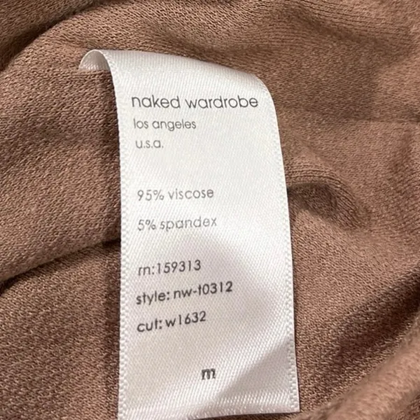 Naked Wardrobe Tan Turtleneck Long Sleeve Pullover Cropped Sweater Top Size M - Image 8