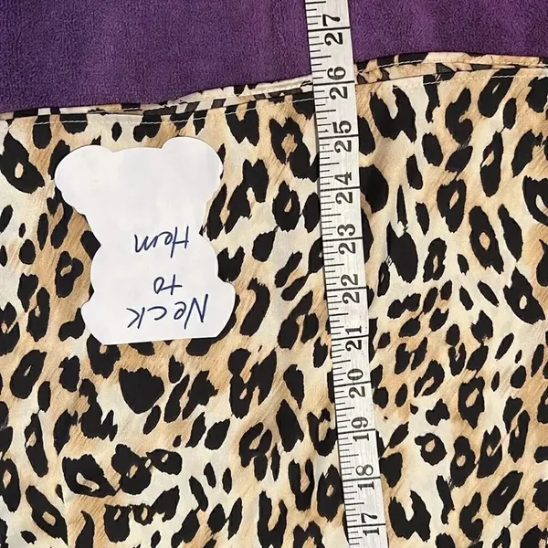 Milano size large leopard print sleeveless blouse with ruffles EUC Tan - Image 5
