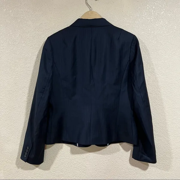 J. Crew navy blue pinstripe striped wool blazer jacket - Image 4