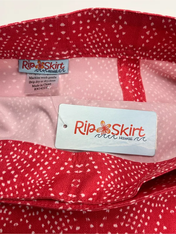 RipSkirt‎ Hawaii Boho Teaberry Pink Red Skirt Hook & Loop Medium Vacation NEW - Image 2