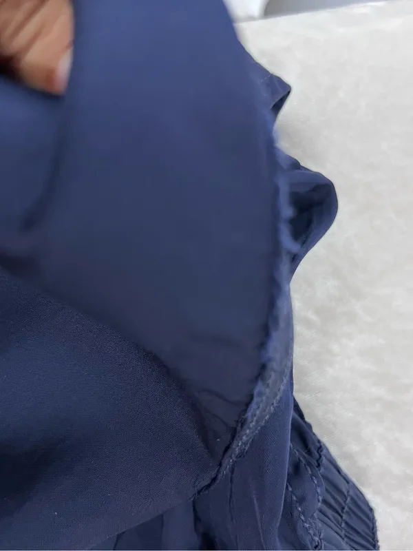 aerie Wide-Leg Satin Pants in Navy Women's - Image 10