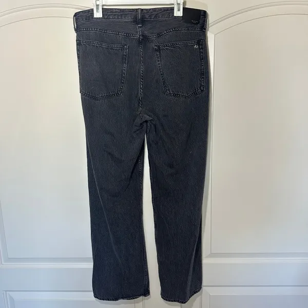 Rag & Bone Featherweight Logan Wide Leg Roya‎ Jeans Black Washed Womens 32 - Image 3