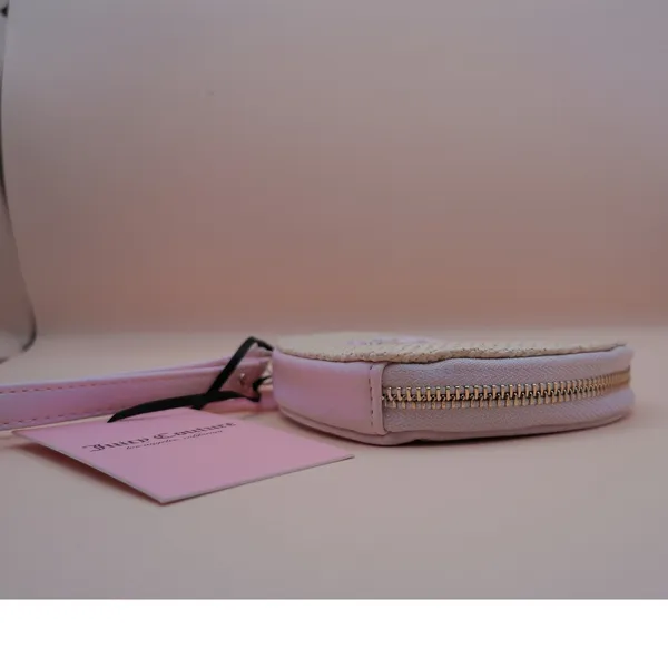 Juicy Couture Juicy In Bloom Heart Straw‎ Coin Purse Pink Floral Wristlet NWT - Image 3