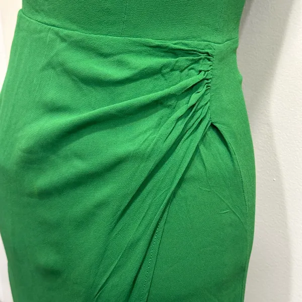 Reformation Kourtney Midi Slip Dress‎ Crepe Emerald Green Tie Straps High Slit - Image 5