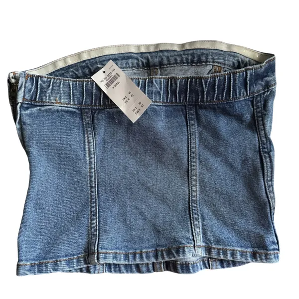 Abercrombie & Fitch NWT Strapless Denim Corset Top in Mid Wash Denim Size XS - Image 6