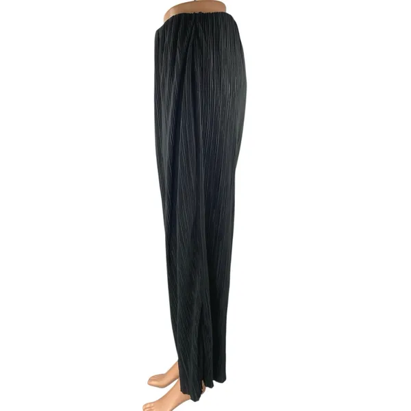 Zara Women's Black High Waisted Wide Leg Pull On Trousers Dress Pants Size M - Image 2