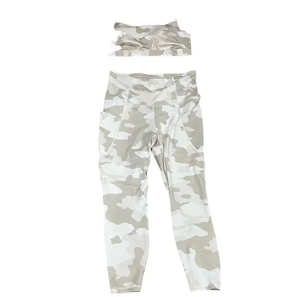 All In Motion Women's Camo Print T-Back Bra & Leggings Set XXL Activewear - Image 8