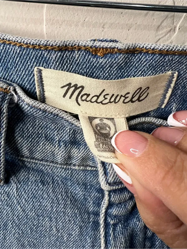 Madewell 90s Straight High Rise Jeans Rondell Wash Crease Edition Denim - Image 6