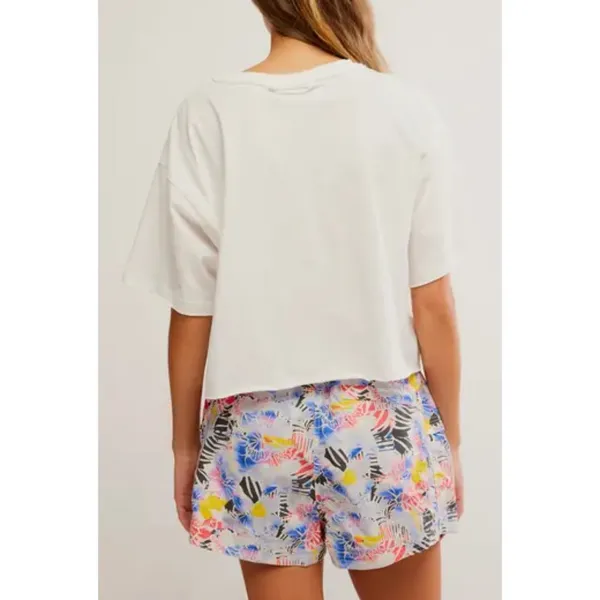 FREE PEOPLE Movement Inspire Cotton Graphic T-Shirt in White/ Peach Size Large - Image 2