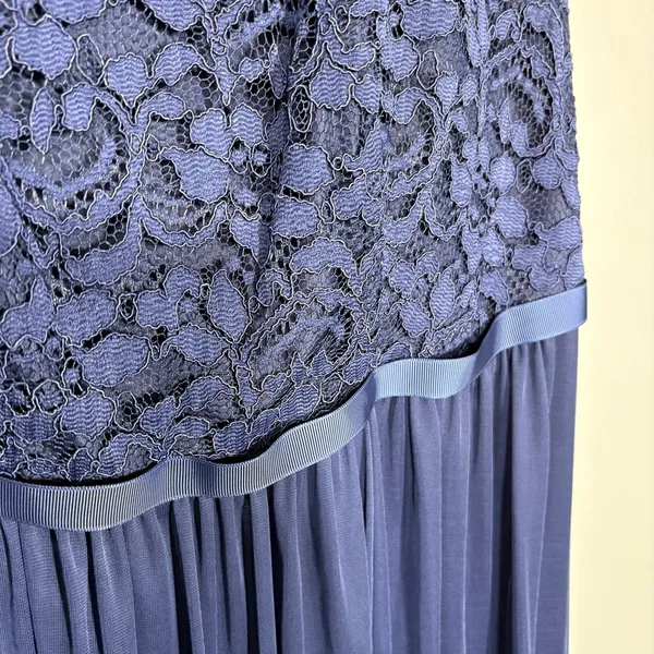 David's Bridal Blue Lace Top Formal Midi Length Dress - Women's Plus Size 18 - Image 3