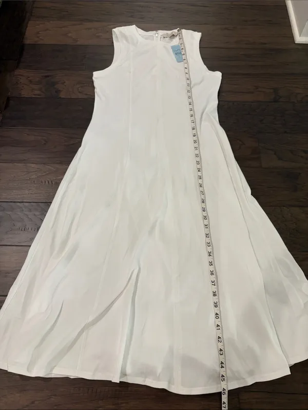 New With Tags Loft Petite Cotton Knit White Midi Dress Sz MP - Image 7