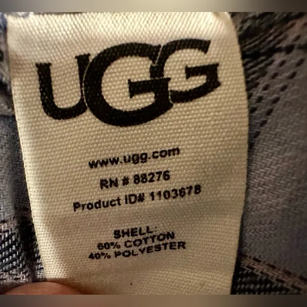 UGG Flannel button down long pajama shirt size Small - Image 8