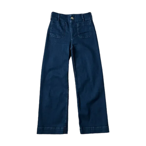 Maeve Anthropologie The Colette Wide Leg High Rise Jeans Indigo Blue Size 25T - Image 2
