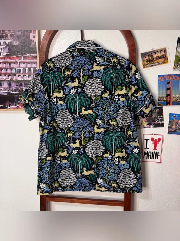 Printfresh Dashing Deer short-sleeve pajama top in the ink colorway - Image 5