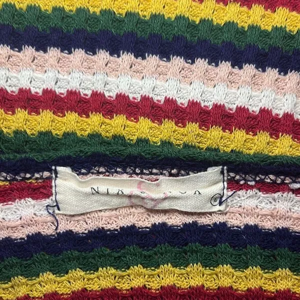 Nix & Nox Colorful Rainbow Striped Crochet Open Cardigan Duster Oversized‎ Large - Image 4