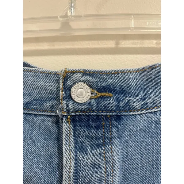 RE DONE‎ Levi's High Rise Straight Jeans Altered Waist Vintage Wash Size 27 - Image 9
