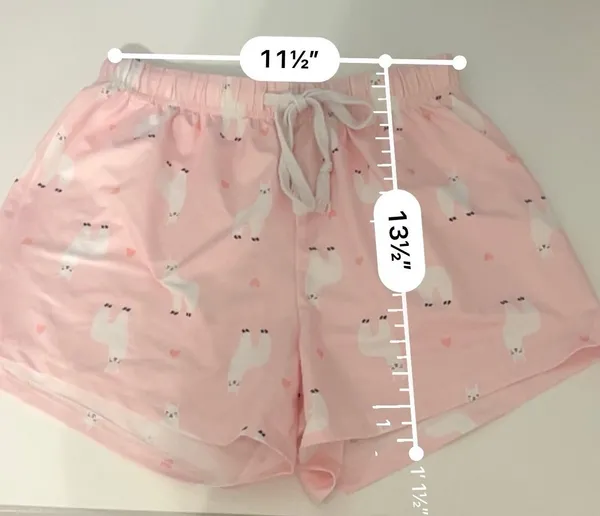 Women Short Sleeve Tee & Shorts Pajama Set Cute Alpaca Llama Sleepwear Small - Image 11