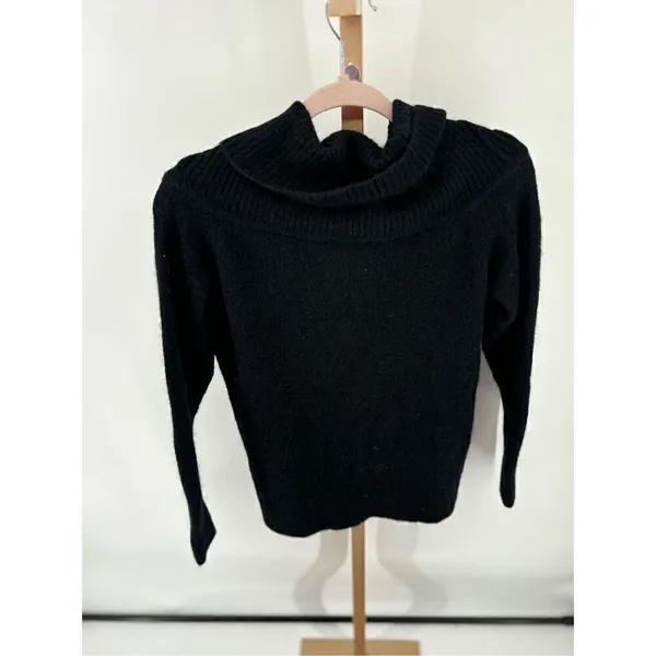 Wilfred Free Alpaca Blend Cowl Neck Sweater Black Ribbed Knit Women’s Size S - Image 8