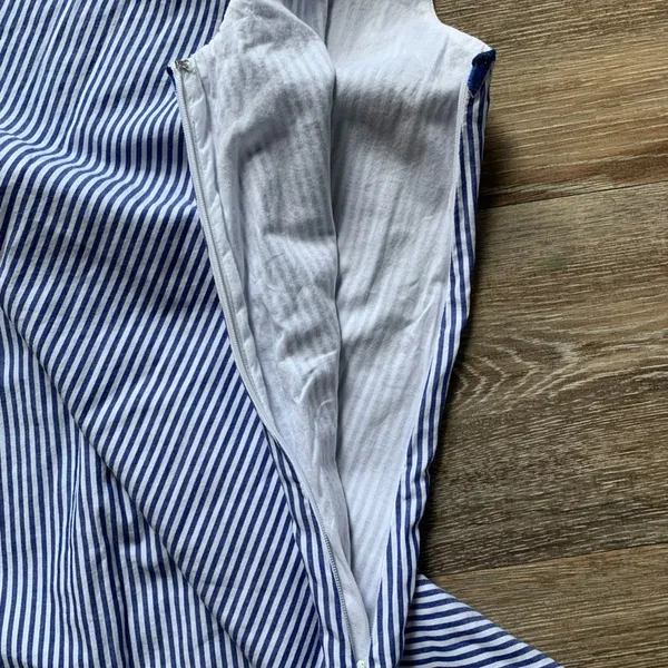 Vineyard Vines Geo Prep Embroidered Swing Dress Marlin Blue Striped 4 - Image 5