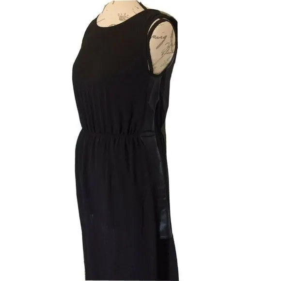 Lola Black Maxi Dress Womens Sleeveless Sheer Full Length Side Slit Elegant - Image 5