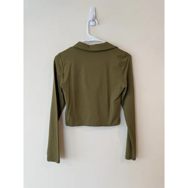 Aritzia Babaton Contour Long Sleeve Polo Women Size M Seamless Stretch Top Boho - Image 4