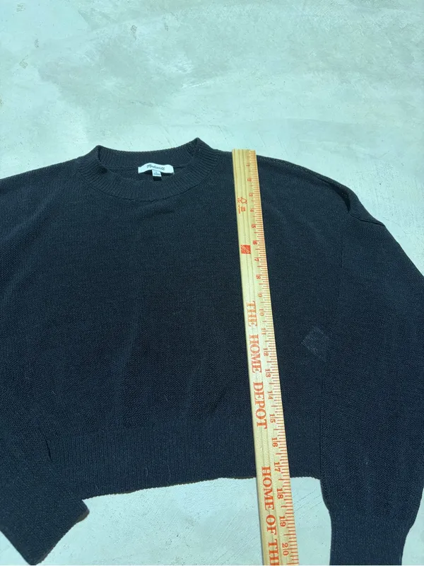 Madewell Black Crewneck Women's Sweater large - Image 4