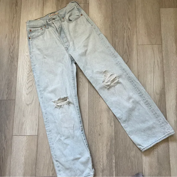 Levis Ribcage Straight Ankle Denim Jeans Pants Light Wash (Size 27) - Image 2