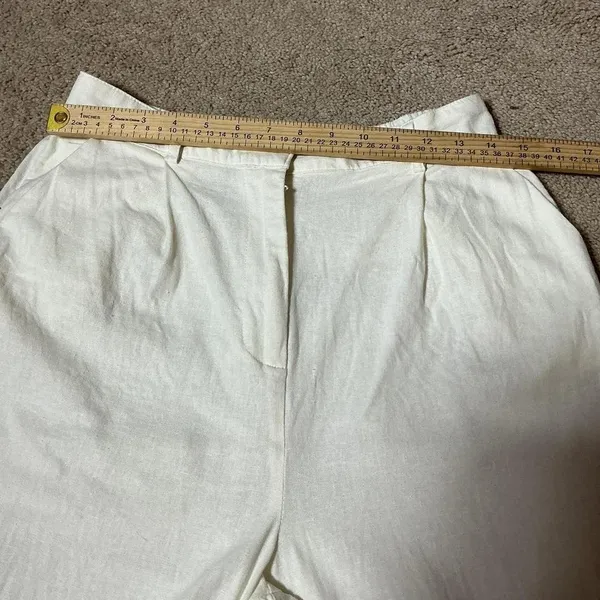 House of‎ Harlow 1960 Old Money Linen Blend Wide Leg Pleated Pants Size M - Image 5