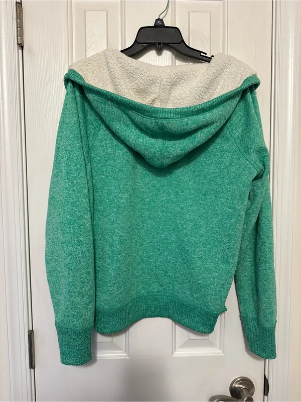 American Eagle Outfitters Cozy Green Hooded Women's Sweater - Image 3