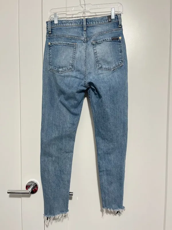 7 For All Mankind Size 29 Blue High Waist Josefina Boyfriend Jeans - Image 3