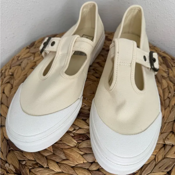 NEW Vans Mary Jane Style 93 Shoe Cream Canvas Buckle Sneakers white classic - Image 8
