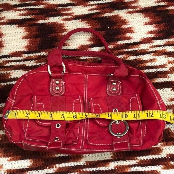 Gothic Grunge Baddie Streetwear Y2K 2000s Shoulder Hand Bag Purse Cargo Pockets Grommets & Buckles #bondage #biker #cyber #punk #gorpcore vixen Measurement in pics - Image 5