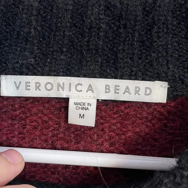 Veronica Beard Magda Stripe Alpaca Merino Wool Sweater Preppy Quiet Luxury M - Image 3