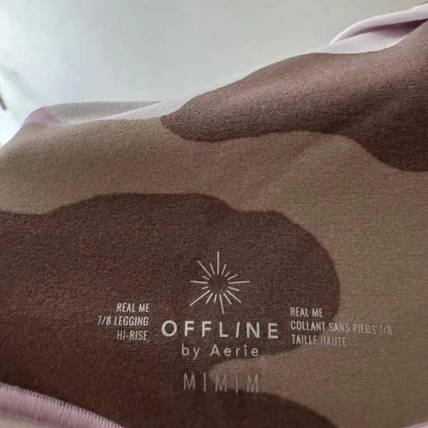 Aerie Real Me Buttery Soft Hi‎ Rise 7/8 Purple Camo Leggings - Image 5