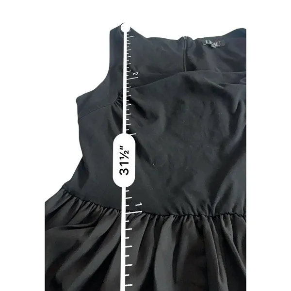 L'eau Bisou Black Bubble Knit Mini Dress XL Square Neck Dropped Waist Party LBD - Image 12
