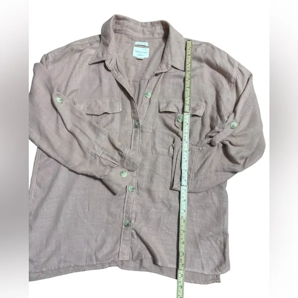 American Eagle Pink Terracotta Button Down Long Sleeve‎ Shirt Women’s Sz M Y2K - Image 7