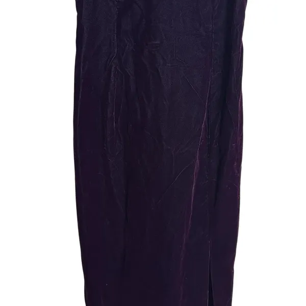 Vtg‎ Jessica McClintock ladies velvet purple dress beaded straps size 7/8 90s - Image 4