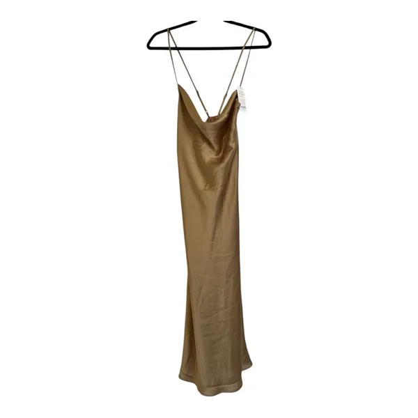 NWT-Show Me Your Mumu Verona Cowl Dress in True Gold Luxe satin, Size Large - Image 7