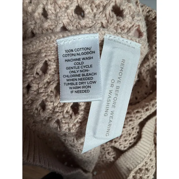 Ann Taylor LOFT crochet coastal vacation beach bohemian luxury Sweater large - Image 8