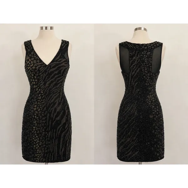 AllSaints Shia Y2K Style Hand Embellished Beaded Sequin Animal Print Mini Dress0 - Image 3
