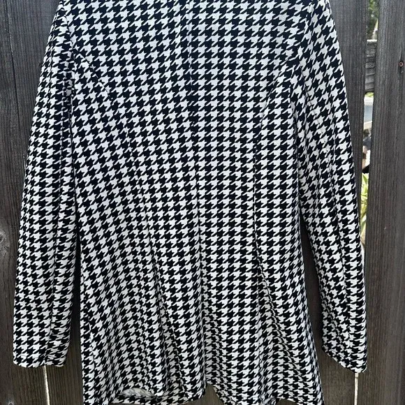 SHEIN Houndstooth Lapel Collar Single-Button Blazer Casual Chic Jacket, XS - Image 9