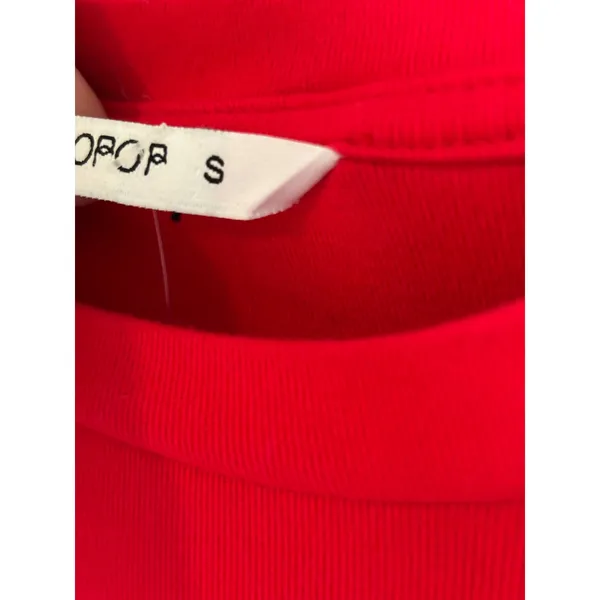 Mangopop Red Short Sleeve‎ Crew Neck Ribbed Bodysuit Small - Image 4