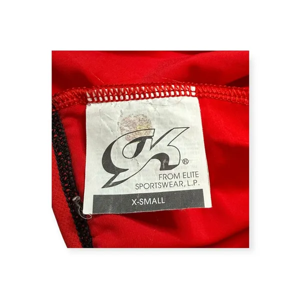 GK Elite Gymnastics 𖤐 Classic Training Leotard 𖤐 Red + Black Strap Detail 𖤐 XS 𖤐 - Image 11