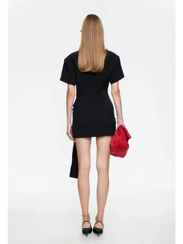 Lioness Martini Mini Dress in Onyx Medium New Womens Tailored Shirtdress - Image 13