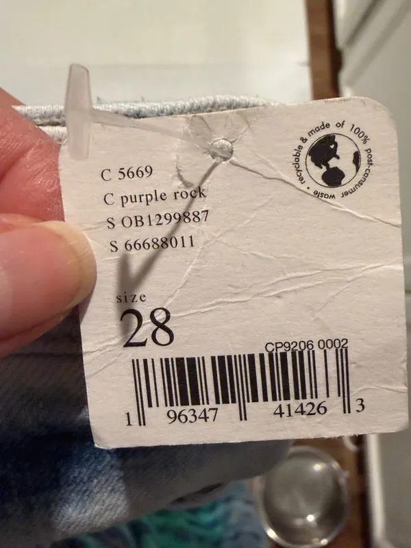 We The Free People 28 Jeans Tapered Baggy Boyfriend Purple Rock Distressed NWT - Image 10